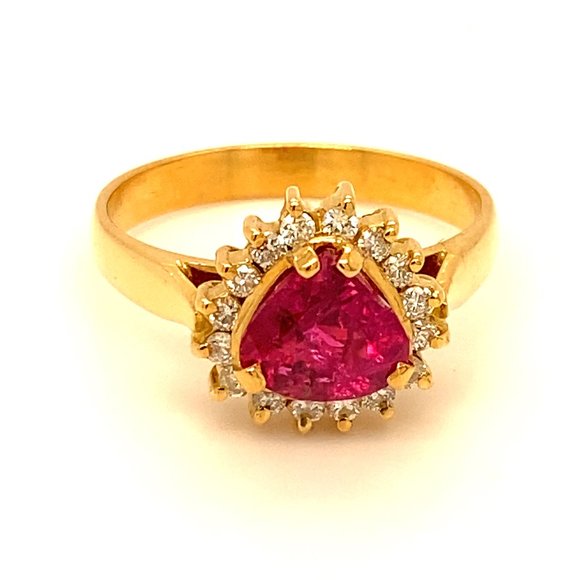 GIA Certified Ruby 2.08ct Diamonds 18K Gold Ring - Picture 1 of 9